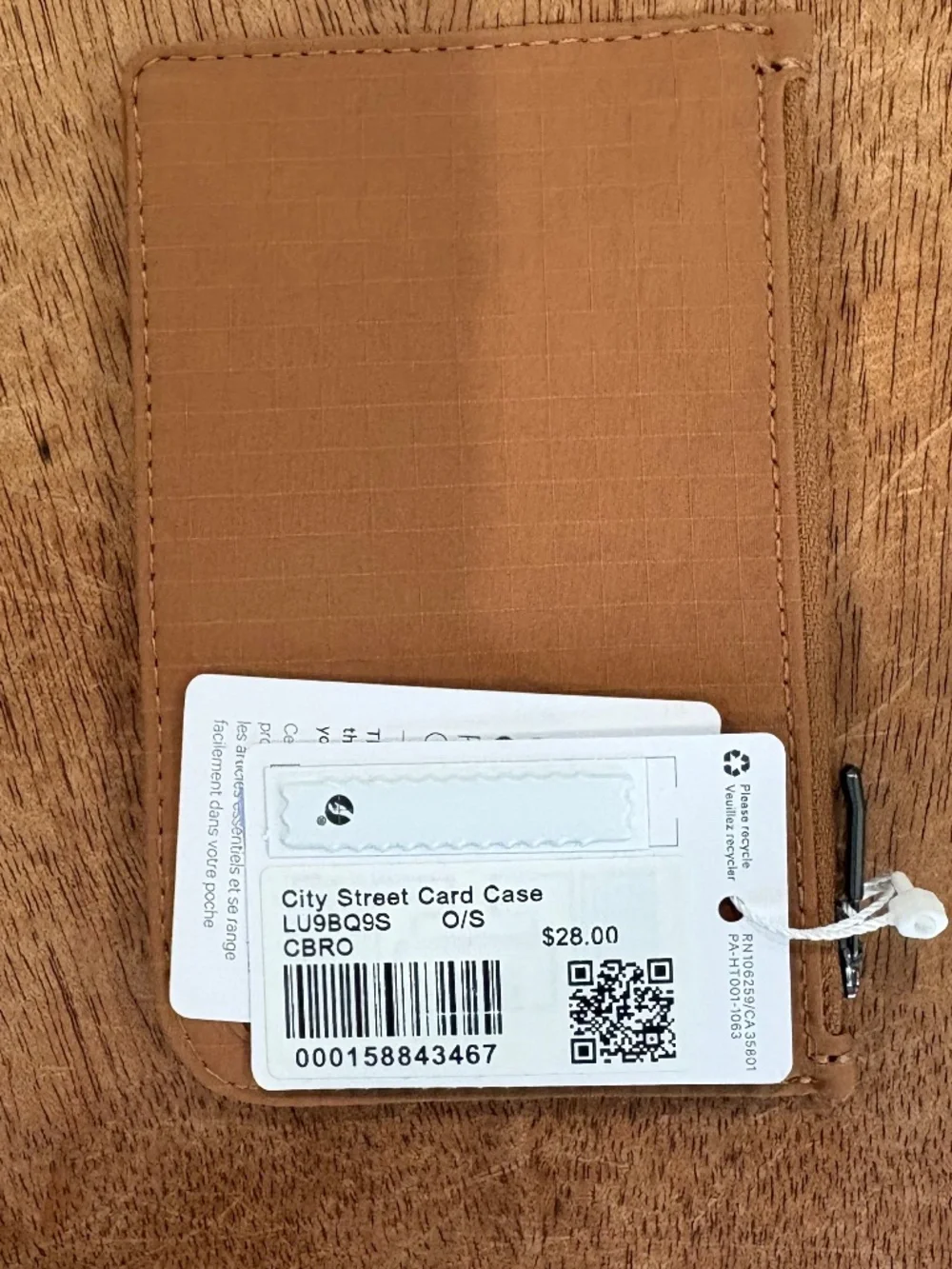 Lululemon city street card case chestnut brown